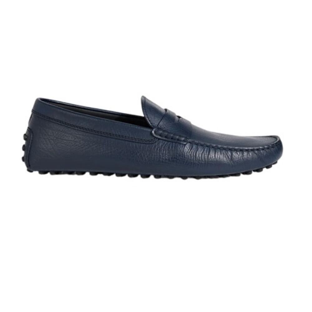Tod's Navy Leather Penny Loafer Sneakers